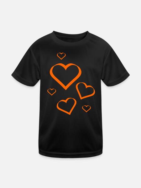 Heart Pattern Heart Pattern Gift Heart Pattern h - Kids Functional T-Shirt - black - Front