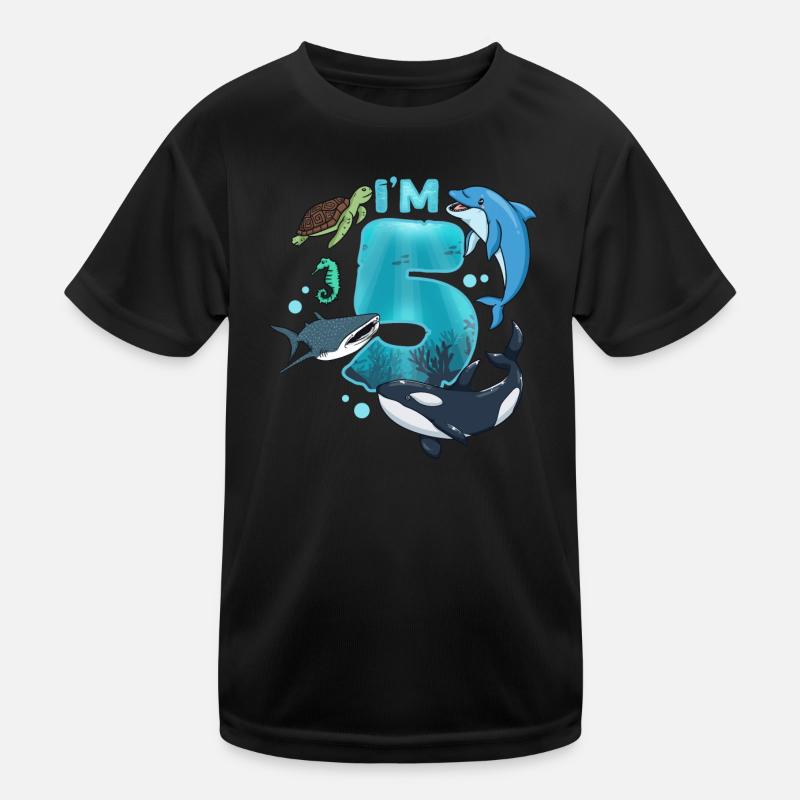 5. Geburtstag Meerestiere Kinder Funktions-T-Shirt