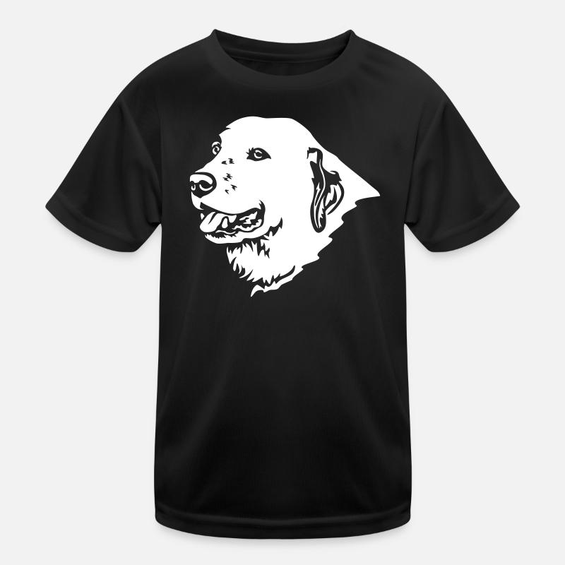Central Asian Ovcharka Head "Black Edition" Kids Functional T-Shirt