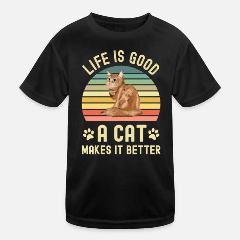 Katze Katzen Kinder Funktions-T-Shirt