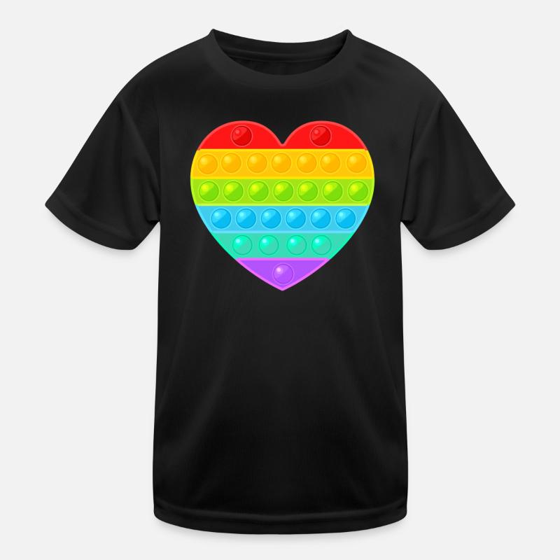 Pop It Popit Heart Arc-en-ciel coloré T-shirt sport Enfant