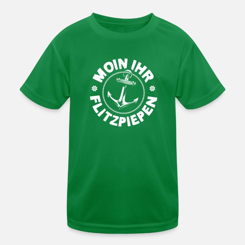 Moin Ihr Flitzpiepen Typisch Plattdeutsch Anker Kinder Funktions-T-Shirt
