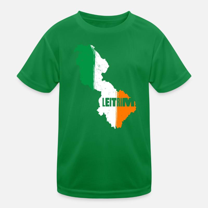Leitrim Ireland Flag | County Outline Map Kids Functional T-Shirt