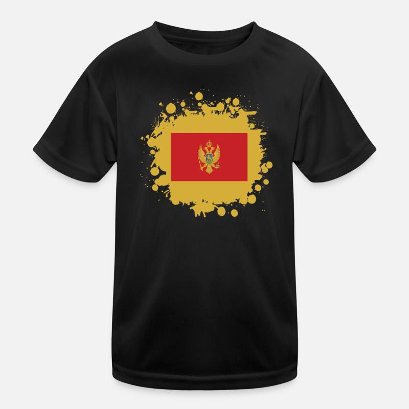 Montenegro Klecks Flaggen Design Kinder Funktions-T-Shirt
