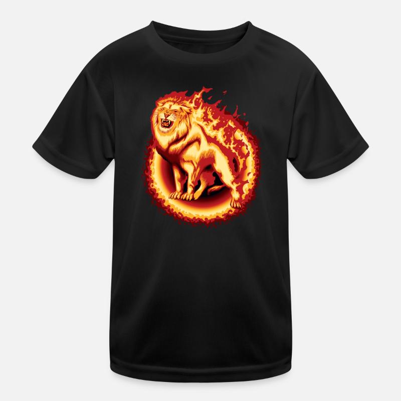 Lion en feu T-shirt sport Enfant