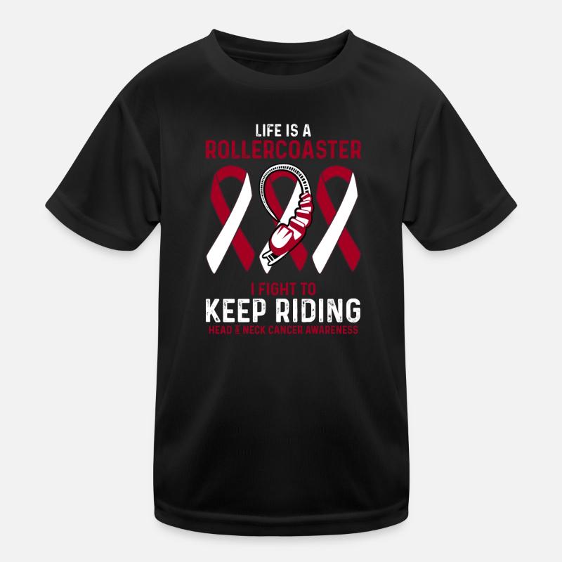 Kopf und Hals Krebs Cancer Rot Weiß Rollercoaster Kinder Funktions-T-Shirt
