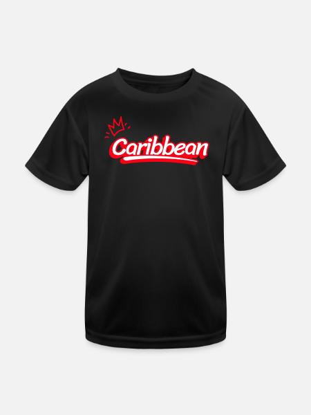 Karibik in Rot - Kinder Funktions-T-Shirt - Schwarz - Vorne