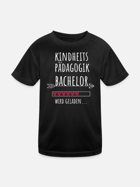 Kindheitspädagogik Bachelor Studium Geschenk - Kinder Funktions-T-Shirt - Schwarz - Vorne