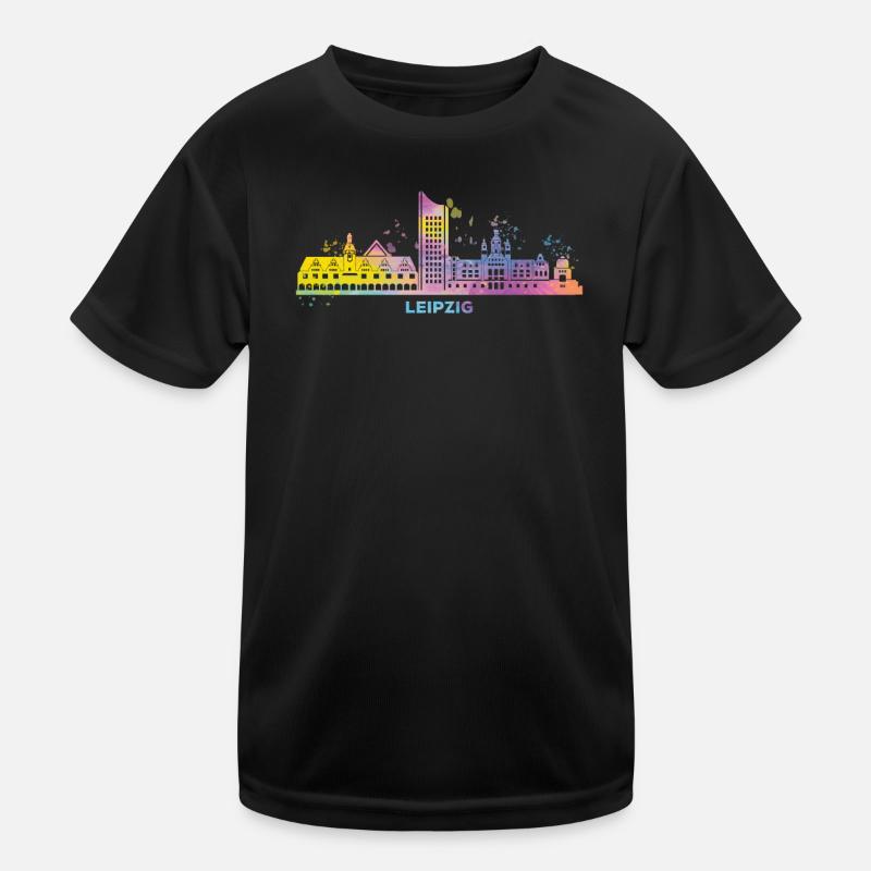 Leipzig Skyline Coloré Leipzig Uniriese T-shirt sport Enfant