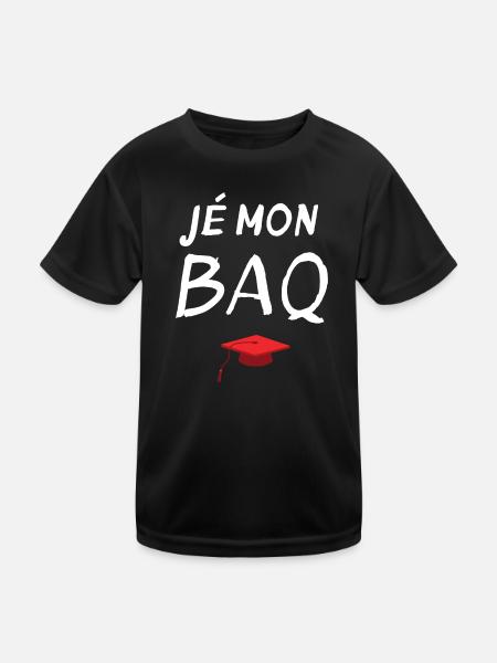 diplôme, bac, bachelier, bachelière - T-shirt sport Enfant - noir - Devant