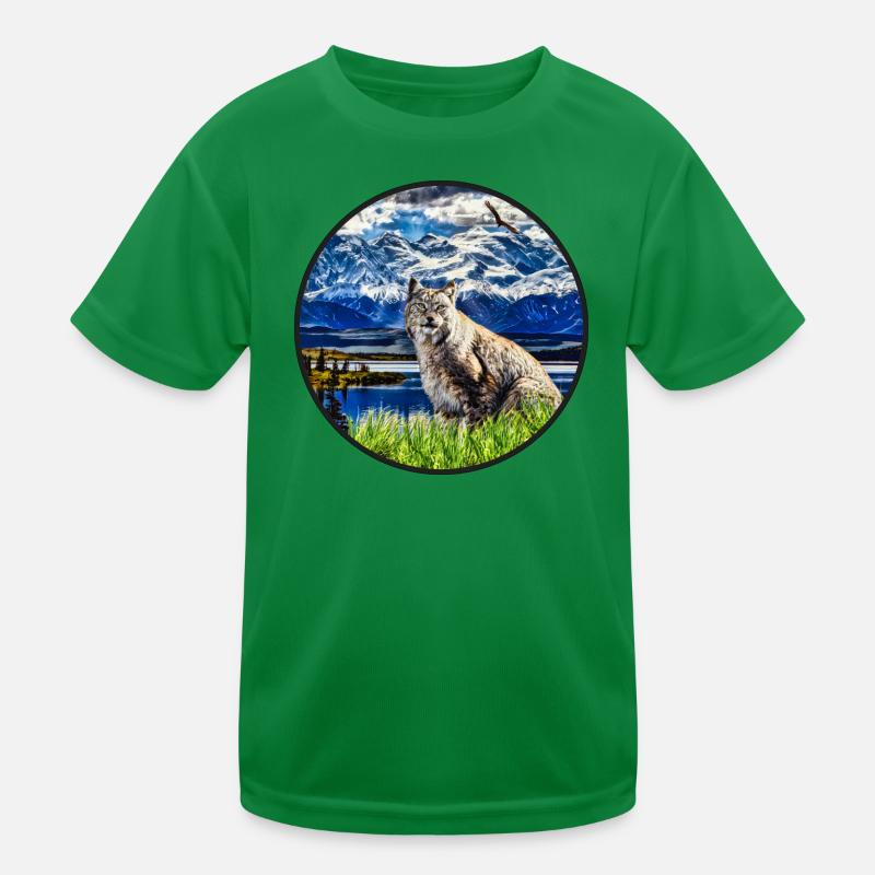 Luchs Wildkatze Freiheit Kinder Funktions-T-Shirt