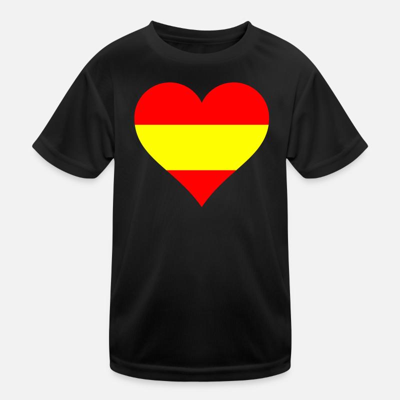Heart Spain National Colours Kids Functional T-Shirt