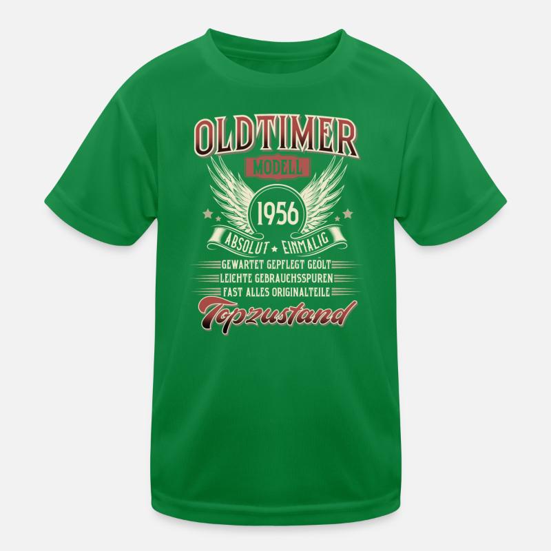 1956 Geboren Geburtstag Oldtimer Kinder Funktions-T-Shirt