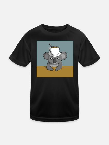 Pause café Koala - T-shirt sport Enfant - noir - Devant