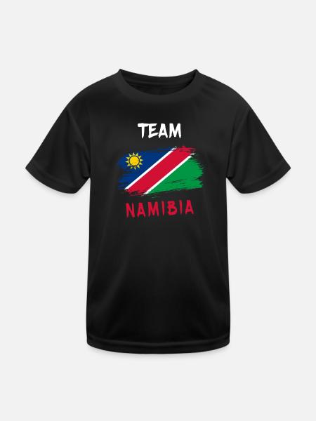 Team Namibia Flaggen Design - Kinder Funktions-T-Shirt - Schwarz