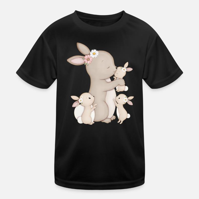 lapins mignons avec des fleurs T-shirt sport Enfant
