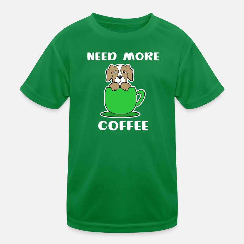 Statement Coffee Dog Caffeine Coffee Cup Kids Functional T-Shirt