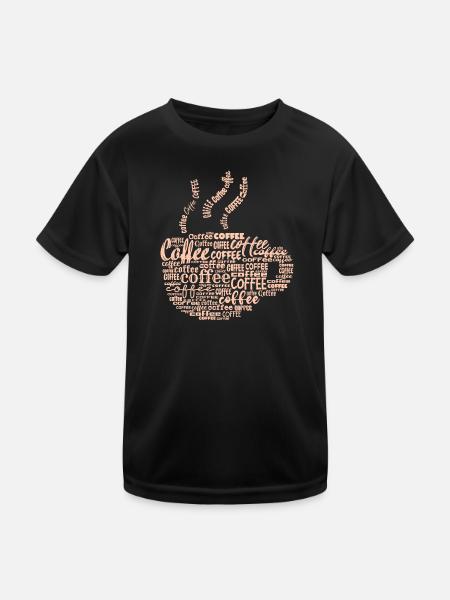 Coffee lovers Coffee saying coffee drinker - Kids Functional T-Shirt - black - Front