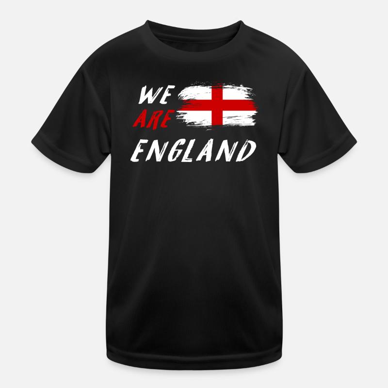 We are England flag design - Kids Functional T-Shirt - black