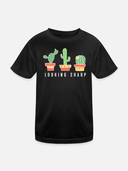 Looking Sharp Cactus - Kids Functional T-Shirt - black - Front