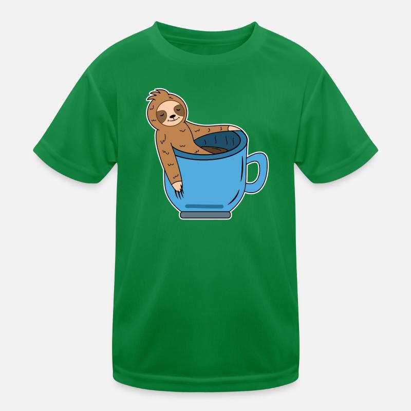 Funny sloth Caffeine Coffee Drinking coffee cup Kids Functional T-Shirt