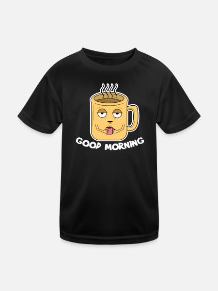 Coffee Cup Breakfast Coffee Lover Coffee - Kids Functional T-Shirt - black - Front