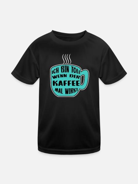 Kaffeetasse Kaffee Statement Koffein Kaffeetrinker - Kinder Funktions-T-Shirt - Schwarz