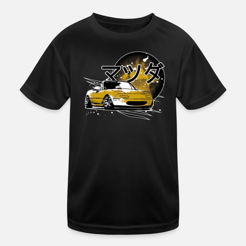 Japanisches Auto Miata Mx5 gelb Kinder Funktions-T-Shirt