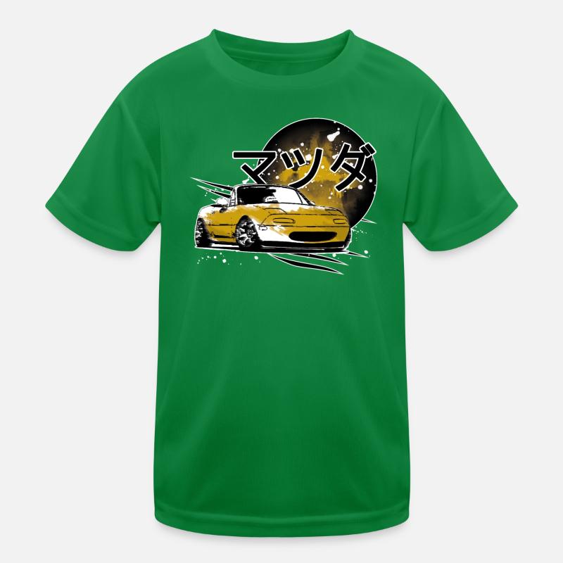 Japanisches Auto Miata Mx5 gelb Kinder Funktions-T-Shirt