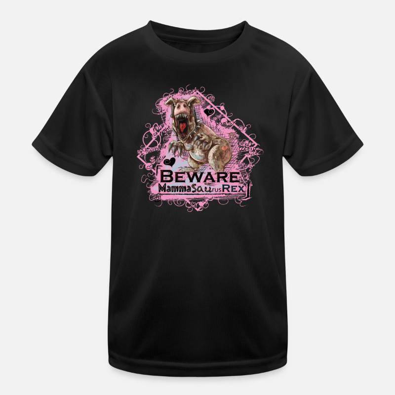 Mamasaurusrex - Kinder Funktions-T-Shirt - Schwarz