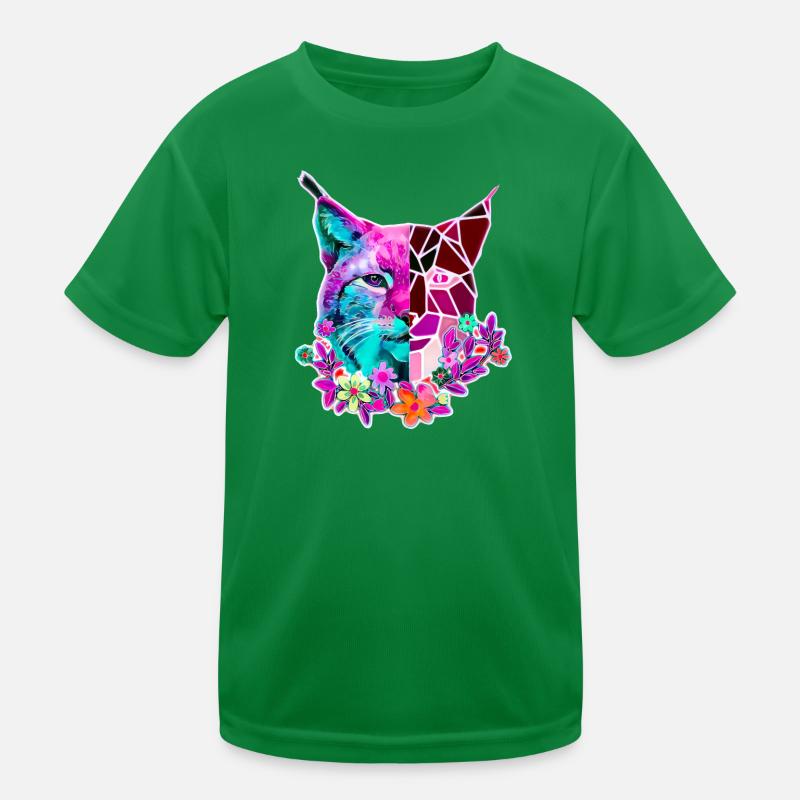 Luchs Katze Sommer Farben Kinder Funktions-T-Shirt