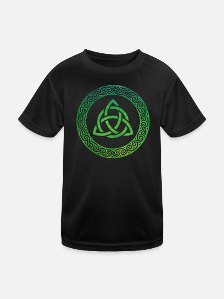 Celtic Knot - Kinder Funktions-T-Shirt - Schwarz - Vorne