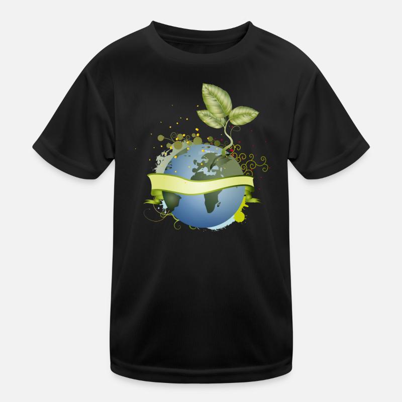 Samenkorn in der Erde entfaltet sich mit Banner Kinder Funktions-T-Shirt