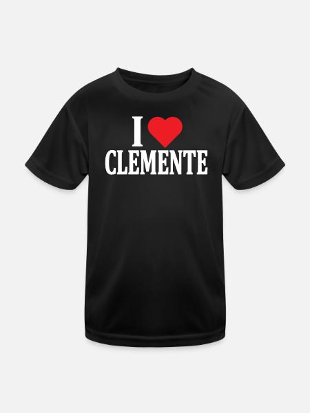 T-Shirt Ich liebe Clemente T-Shirt Geschenkidee - Kinder Funktions-T-Shirt - Schwarz - Vorne