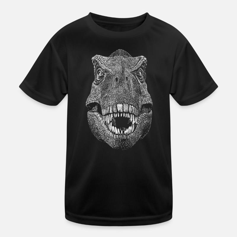 Dinosaurier - Kinder Funktions-T-Shirt - Schwarz