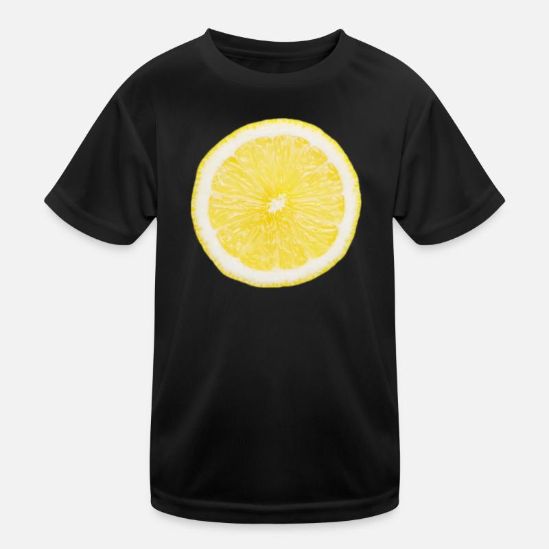 Halbe Zitrone - Kinder Funktions-T-Shirt - Schwarz