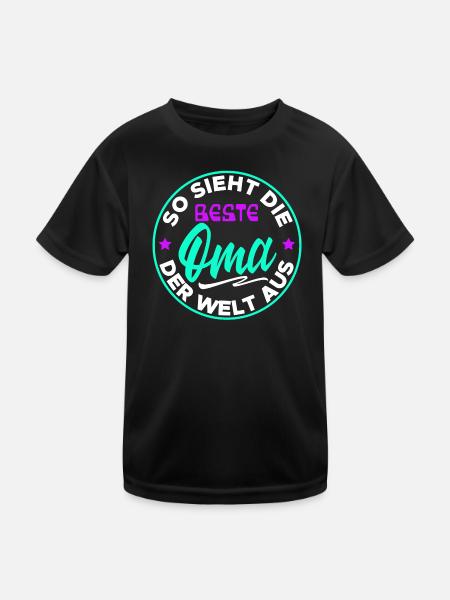 Beste Oma Statement Großmutter Großmama Seniorin - Kinder Funktions-T-Shirt - Schwarz