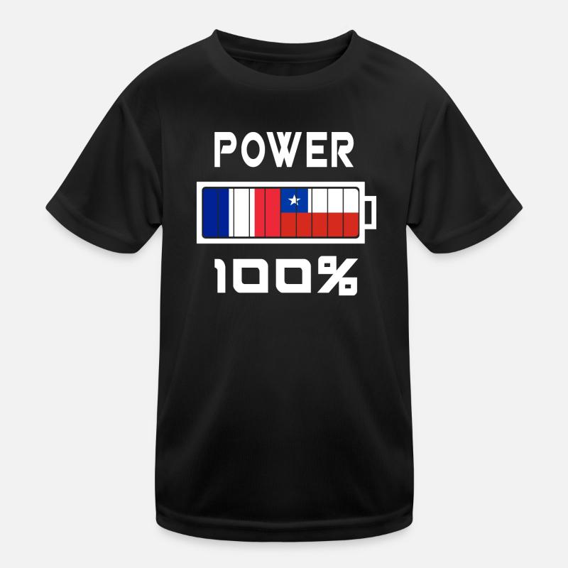 Chile und Frankreich machen 100% - Kinder Funktions-T-Shirt - Schwarz