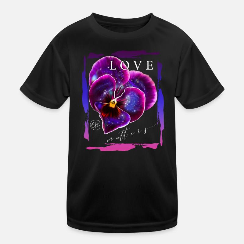 L’amour compte Fleur Saint-Valentin Dicton romantique T-shirt sport Enfant