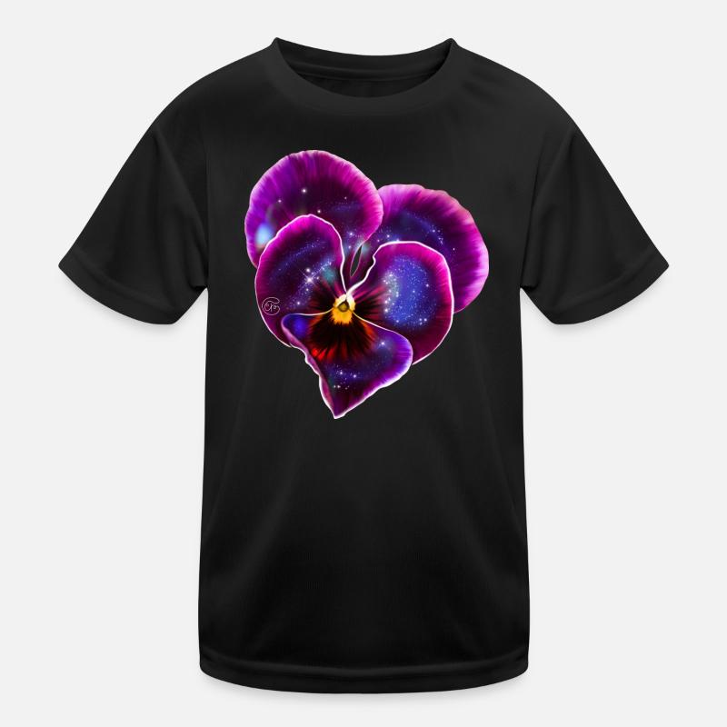 Veilchen in Herzform mit Galaxie Kinder Funktions-T-Shirt