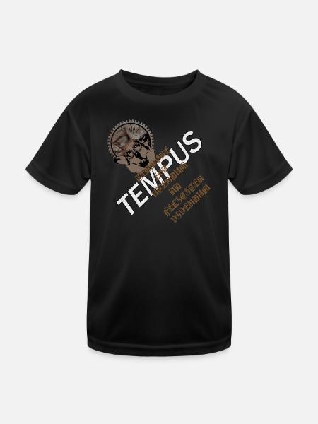 Zeit nutzen - Kinder Funktions-T-Shirt - Schwarz - Vorne