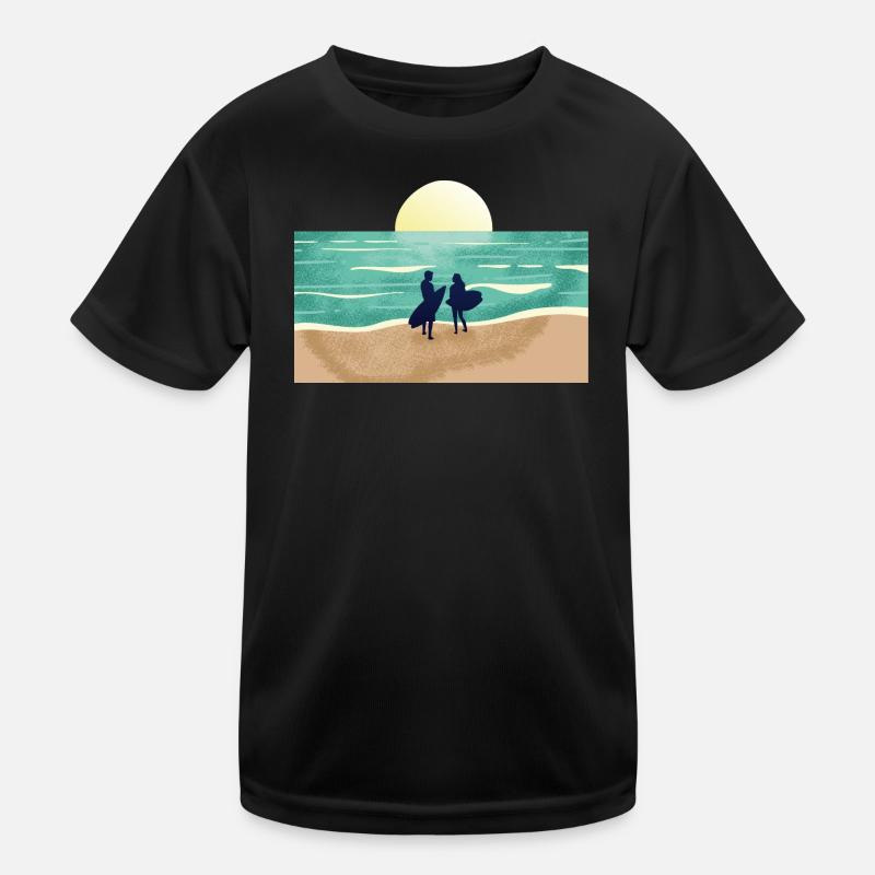 Summer Sunset Surfer Kids Functional T-Shirt