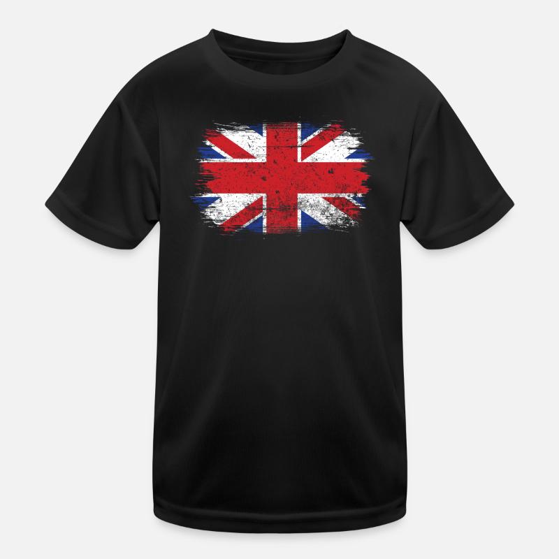 Brushstroke Union Jack Flag Kids Functional T-Shirt