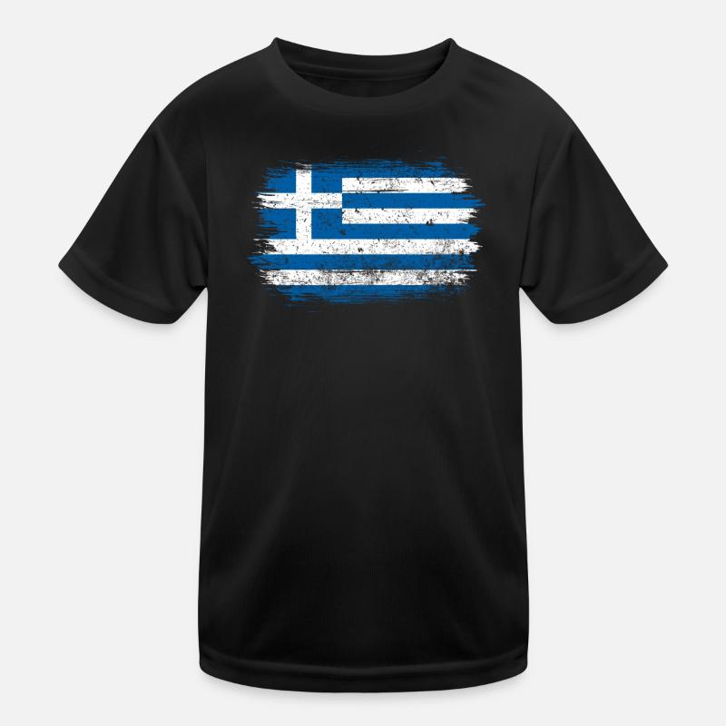 Drapeau grec brossé T-shirt sport Enfant