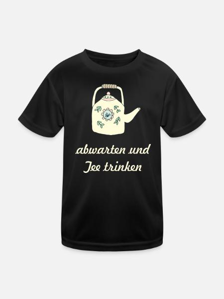 teetrinken - Kinder Funktions-T-Shirt - Schwarz