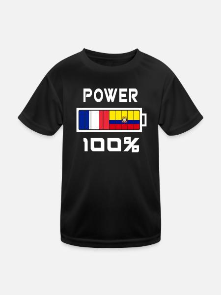 Ecuador und Frankreich ernähren sich zu 100% - Kinder Funktions-T-Shirt - Schwarz - Vorne