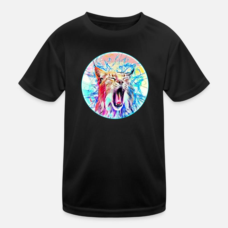 Lynx cat in freedom a wild cat Kids Functional T-Shirt