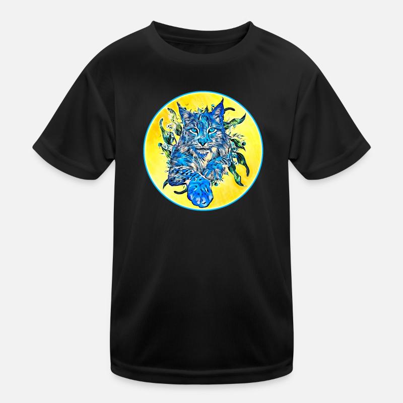 Lynx cat in freedom a wild cat Kids Functional T-Shirt