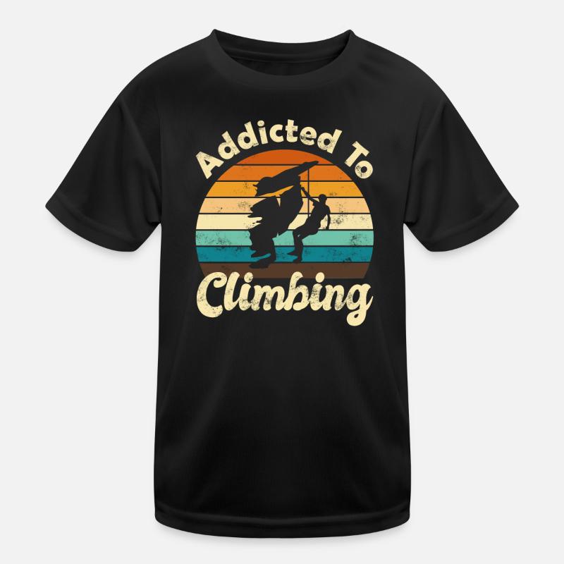 Climbing Rock climbing - Kids Functional T-Shirt - black
