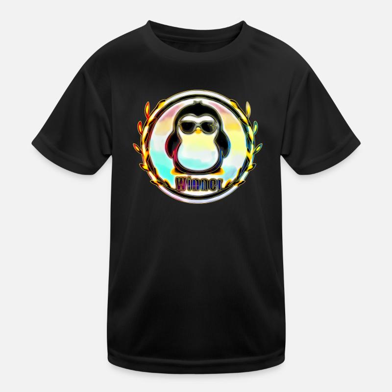 Sieger Pinguin Abzeichen Kinder Funktions-T-Shirt